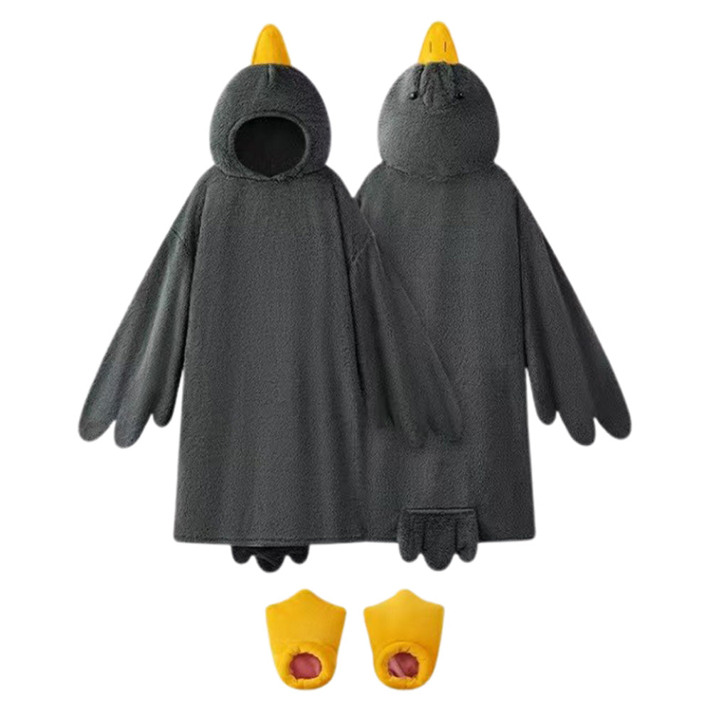 Oversized Hoodie Blanket Cartoon Goose Fleece Wearable Blanket-Style 2