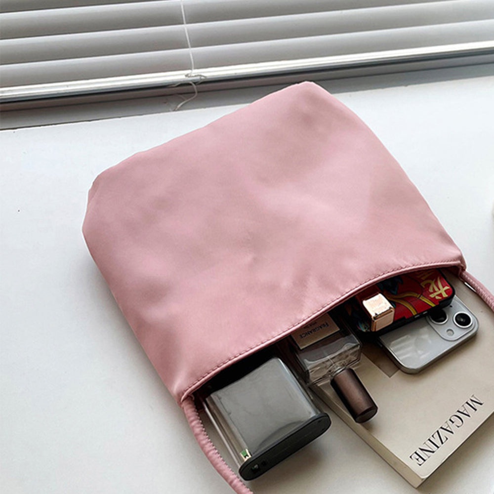 Nylon Bucket Bag Casual Lightweight Handbag Shoulder Tote for Women
