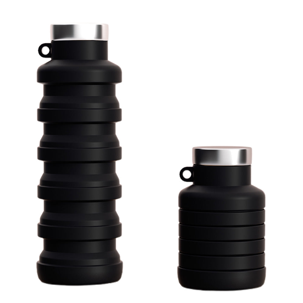 500ml Collapsible Silicone Water Bottle with Hanging Hole for Outdoor Office