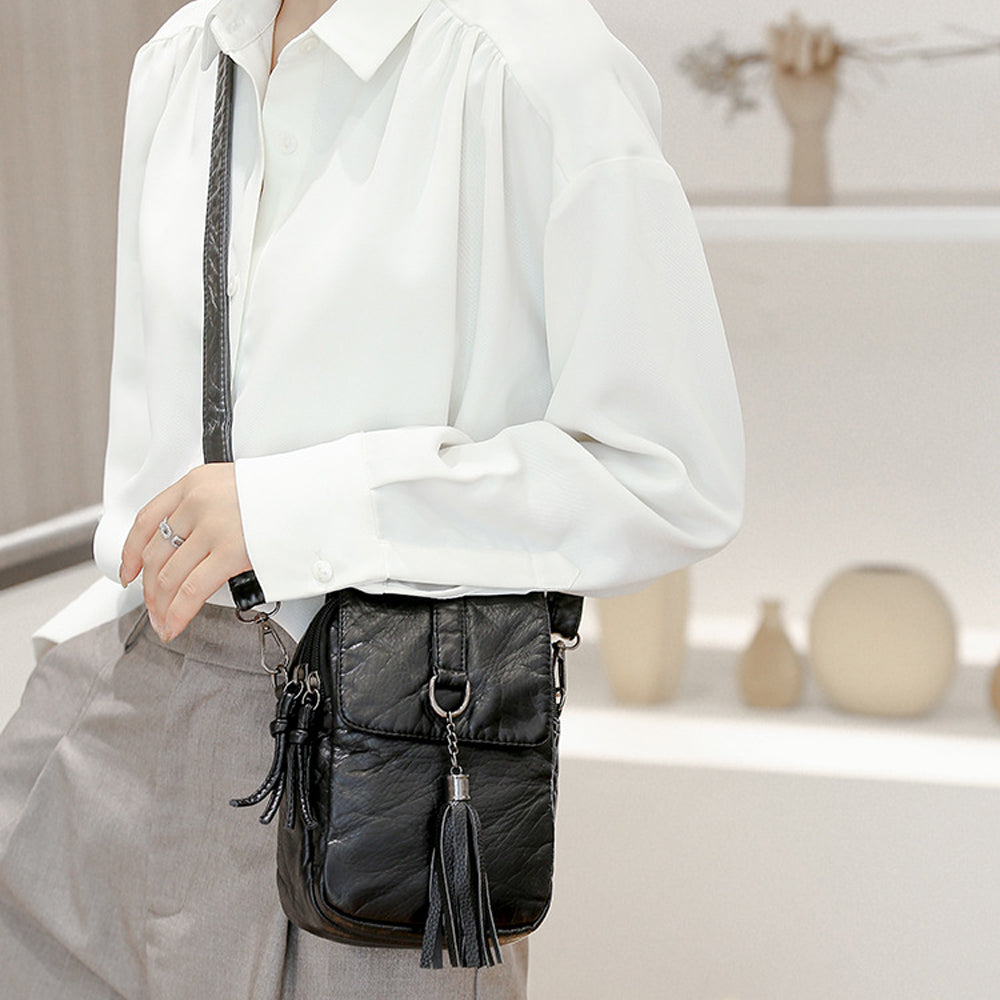 PU Leather Small Cell Phone Crossbody Bag