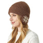 2-in-1 Warm Knitted Ear Flap Beanie Knitted Hat