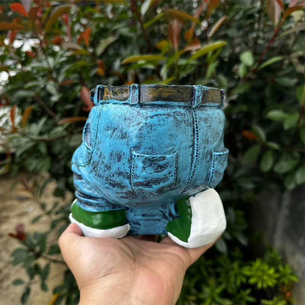 Creative Resin Jeans Shape Outdoor Planter Garden Decor Pot for Home Lawn Yard