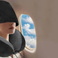 Hooded Travel Pillow with 3D Eye Masks Memory Foam Neck Pillow for Airplane Sleeping