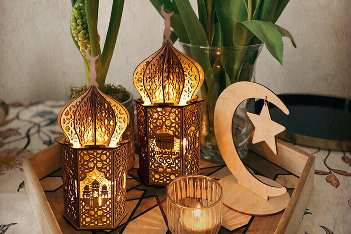 Christmas Wooden Lantern – Decorative Carved Hollow LED Night Light for Holiday Home Decor
