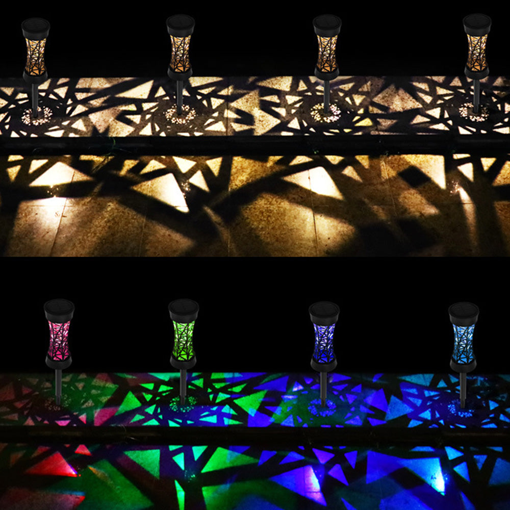 Solar Garden Lights with Warm White and Colorful Modes 4-Pack for Outdoor Lighting