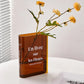 Plastic Clear Book Vase for Flowers Bookshelf Vase Decoration-Brown