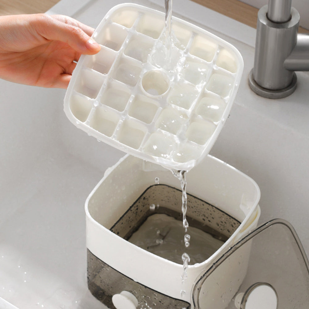 Portable 48 Grids Ice Cube Tray Mould with Lid and Storage Box Scoop Tong Set