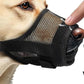 Dog Muzzle Air Mesh Adjustable Mouth Guard for Bark and Scavenging Prevention-Black