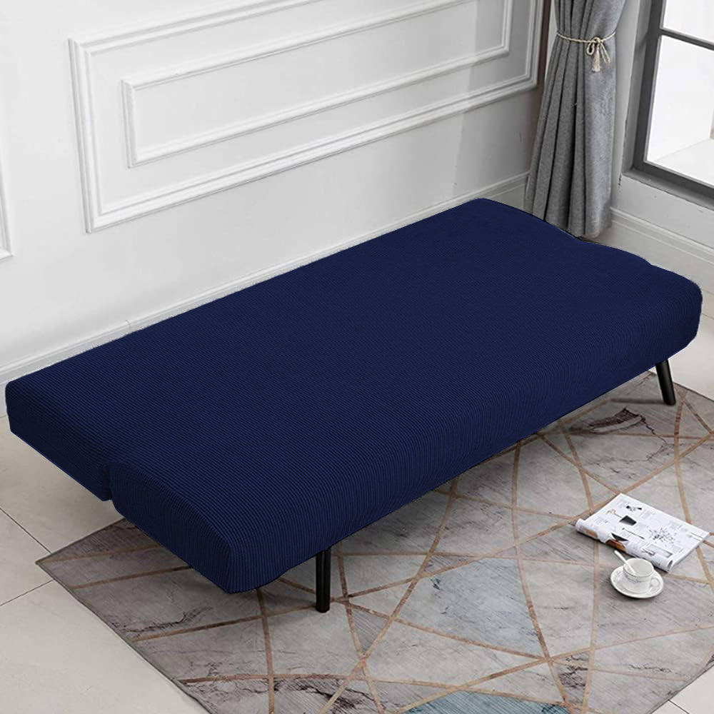 Armless Solid Color Stretch Folding Sofa Bed Cover