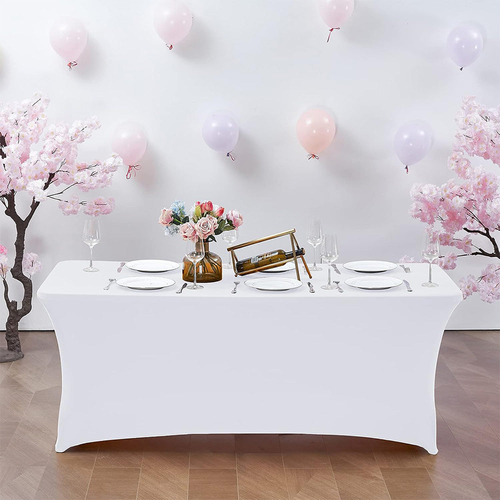 Spandex Fitted Tablecloth Rectangular Stretch Table Cover for Wedding Party