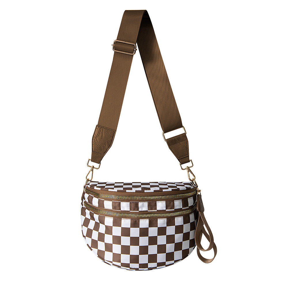 Checkered Crossbody Bag Bum Bag Women Sling Bag