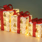 3PCS Christmas Lighted Gift Boxes With 8 Modes For Holiday Indoor Outdoor Decorations