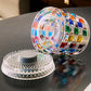 270ml Rotating Whiskey Glass Hand Painted Whiskey Tumbler for Home Bar