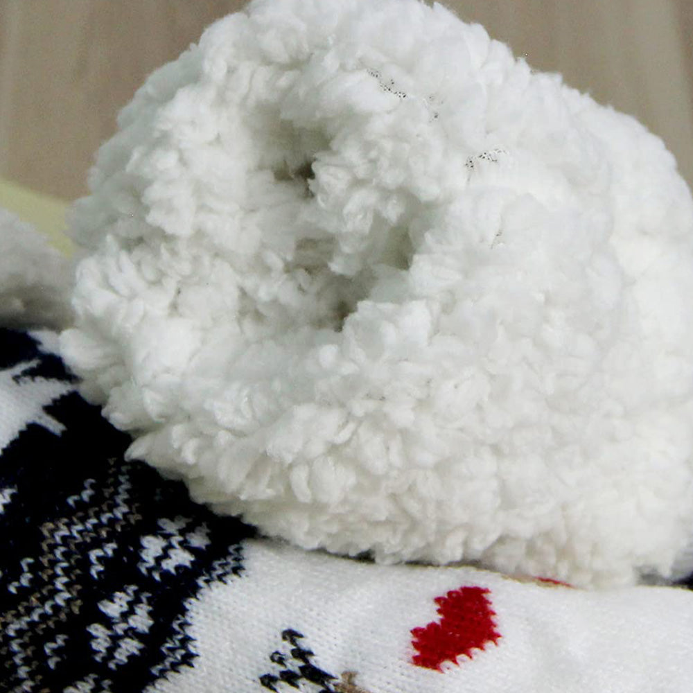 Christmas Non-Slip Floor Socks for Women - Cozy Fleece House Socks with Anti-Slip Sole