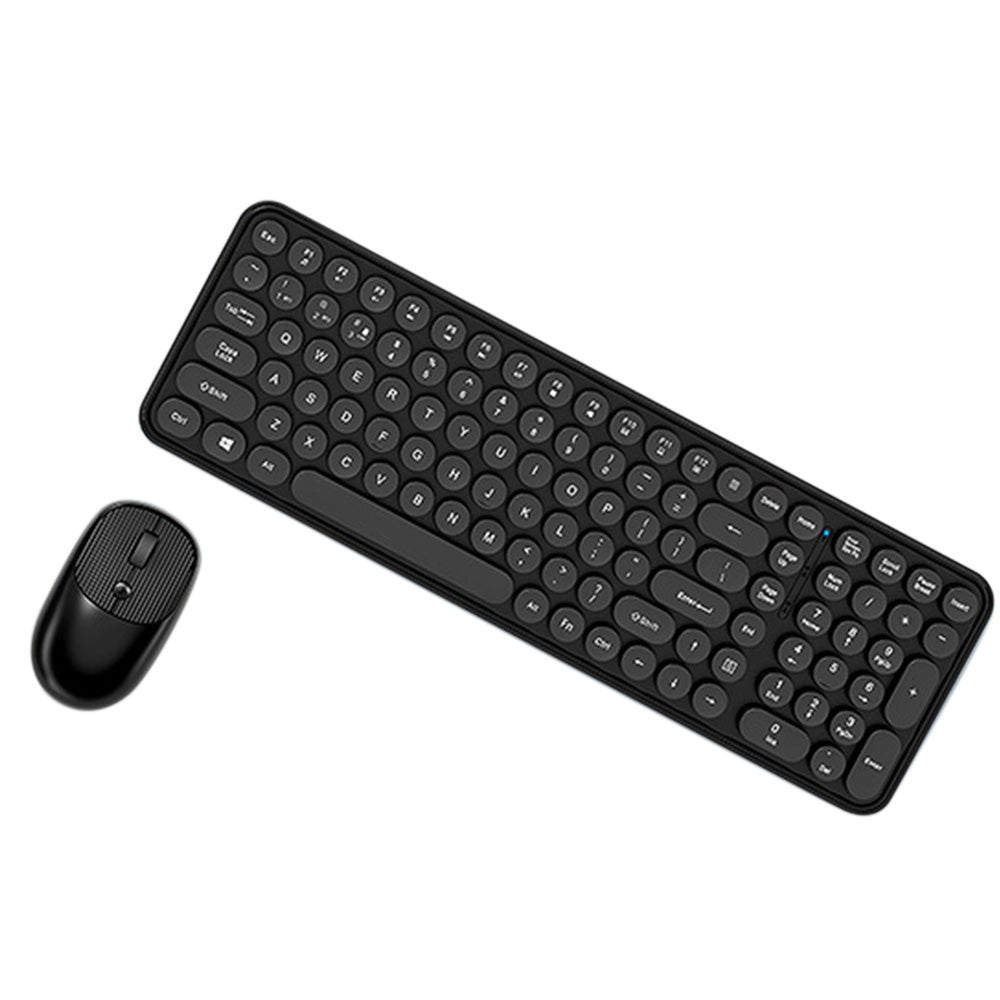 2.4GHz Wireless Keyboard And Mouse Combo With Round Key Caps
