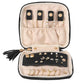 PU Multi Compartment Travel Jewelry Organizer Bag with Velvet Lining