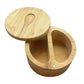 Kitchen Bamboo Salt Cellar with Swivel Lid  for Salt Pepper Sugar Herbs Spice with Spoon