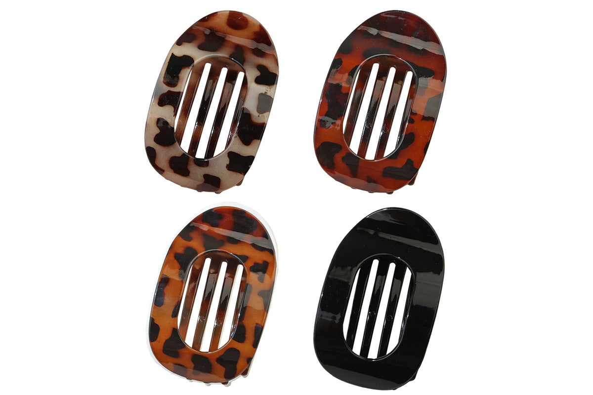 4-Piece Flat Hair Claw Clips Set for Women Strong Hold Styling