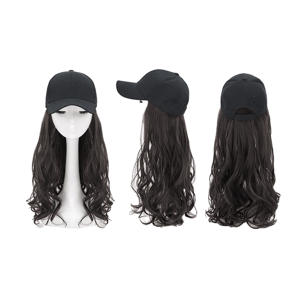 Fashion Adjustable Long Curly Wavy Wig Baseball Hat For Women