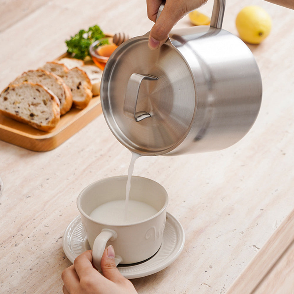 2L Stainless Steel Oil Strainer Storage Pot with Filter Mesh and Cover