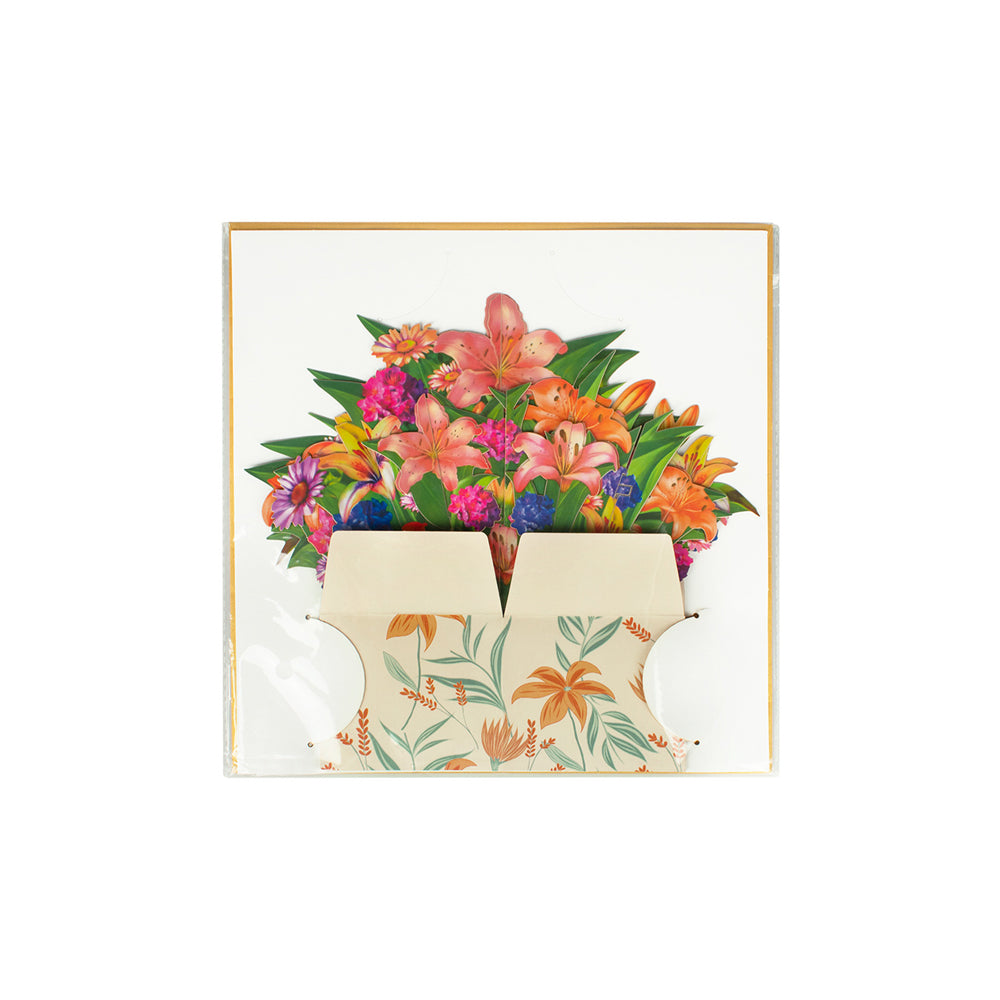 Pop-up 3D Flower Bouquet Greeting Card for Mother's Day-Lilies