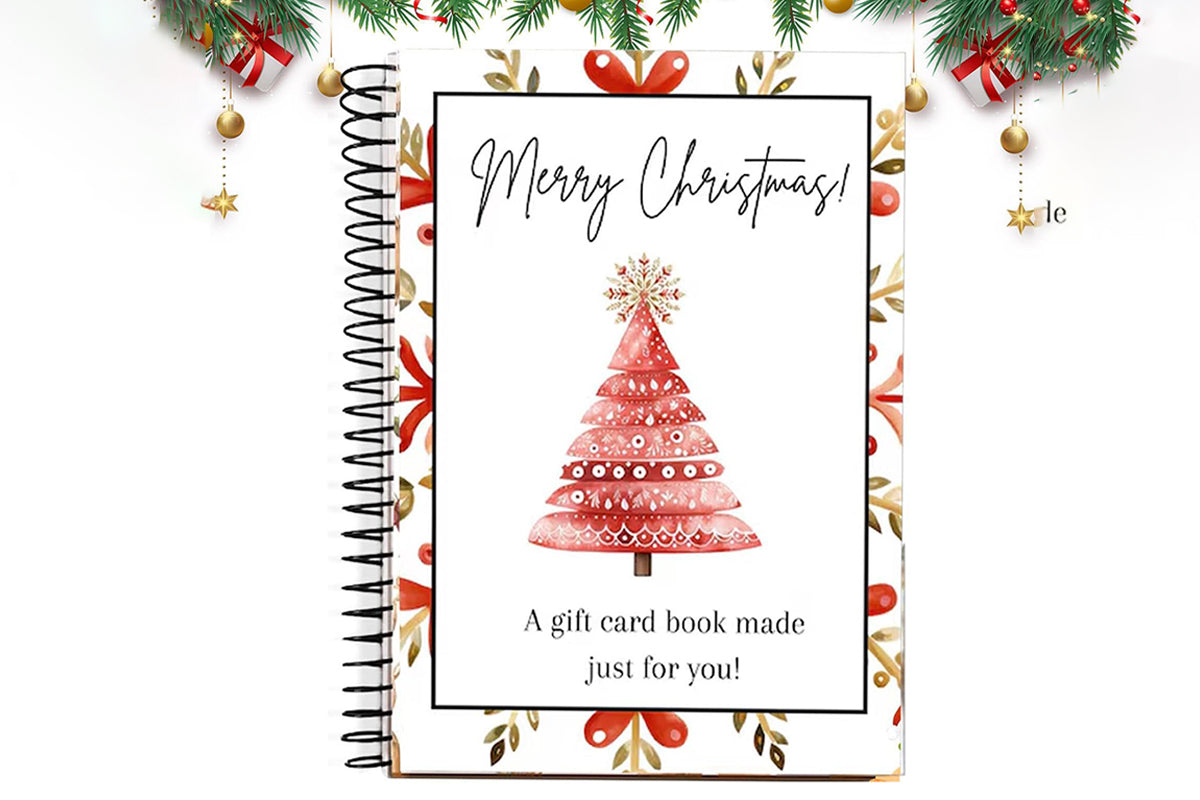 38-Sheets Christmas Gift Card Book Coil Bound Holiday Card Holder