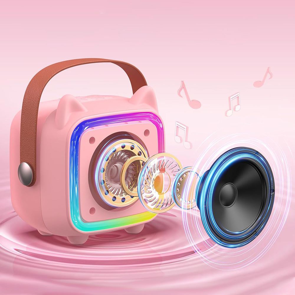 Mini Karaoke Machine Portable Bluetooth-Speaker with A Microphone