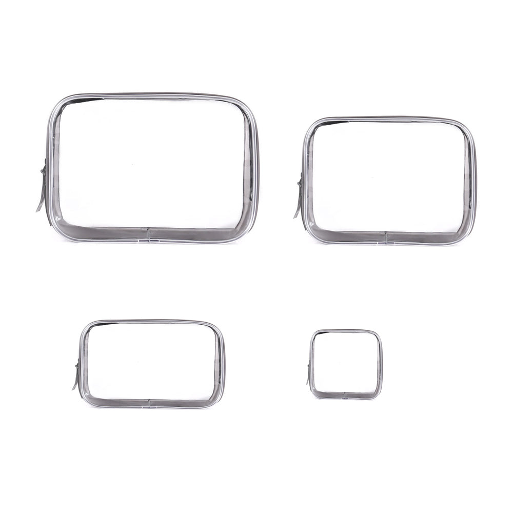 4 Packs Clear Cosmetics Bag with Zipper Portable PVC Toiletry Makeup Bag