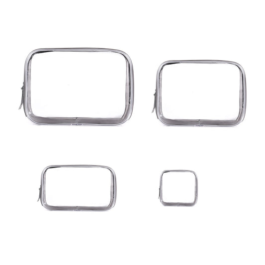 4 Packs Clear Cosmetics Bag with Zipper Portable PVC Toiletry Makeup Bag