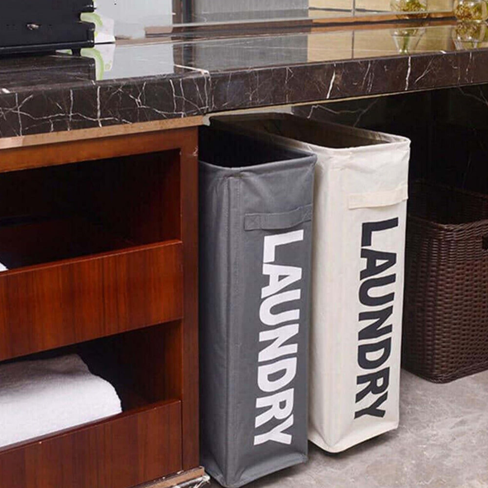 39 x18.5x58CM Foldable Laundry Washing Clothes Storage Bag With Universal Wheels