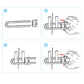 6Pcs U-Shaped Adjustable Sliding Lock for Cabinet