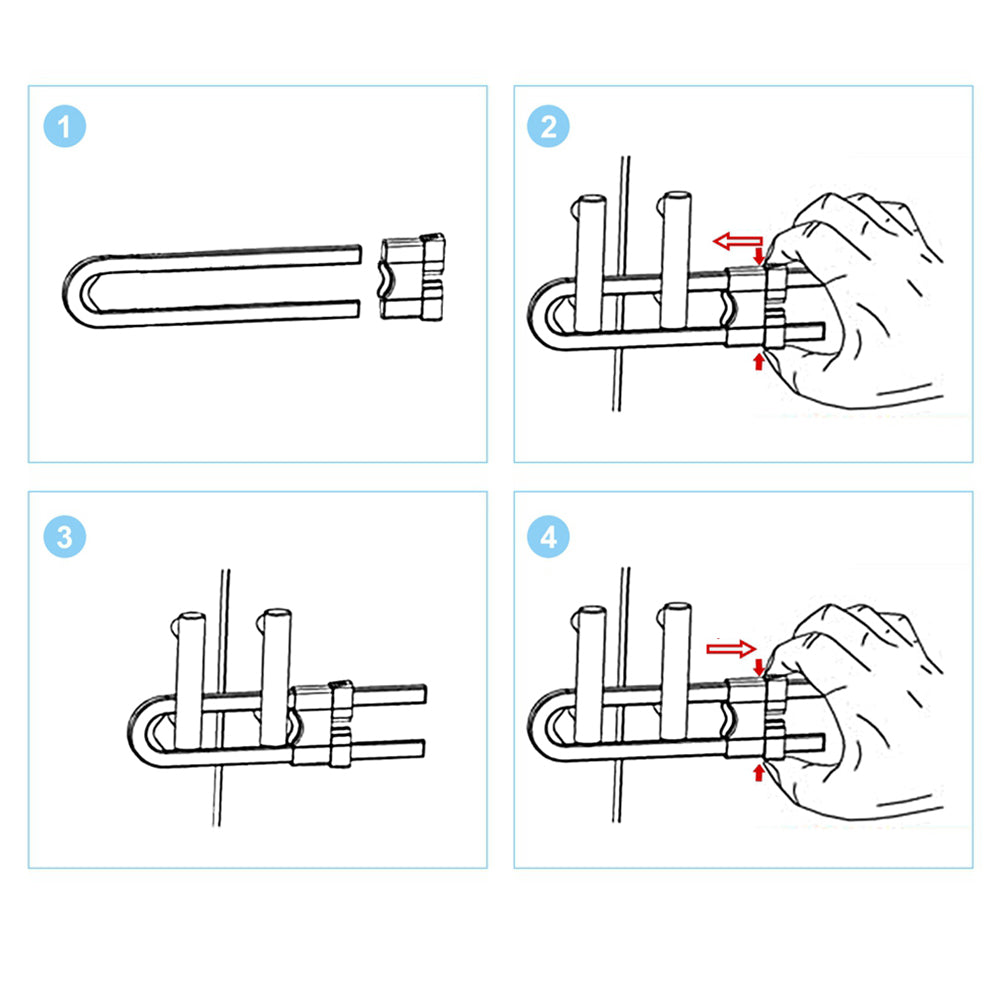 6Pcs U-Shaped Adjustable Sliding Lock for Cabinet