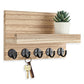 Rustic Wall-Mounted Entryway Organizer - Wooden Mail & Key Holder with Hooks