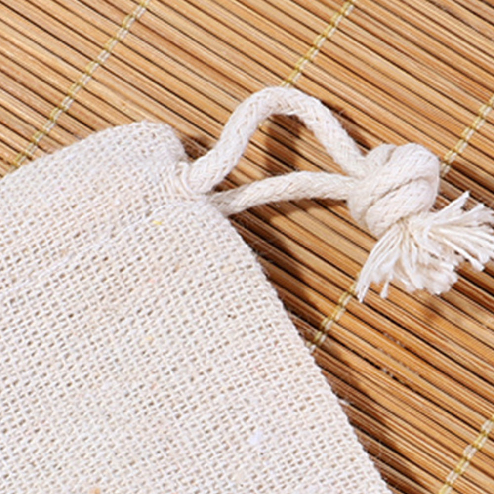 10 Pack Cotton Linen Drawstring Storage and Gift Bags in 2 Sizes