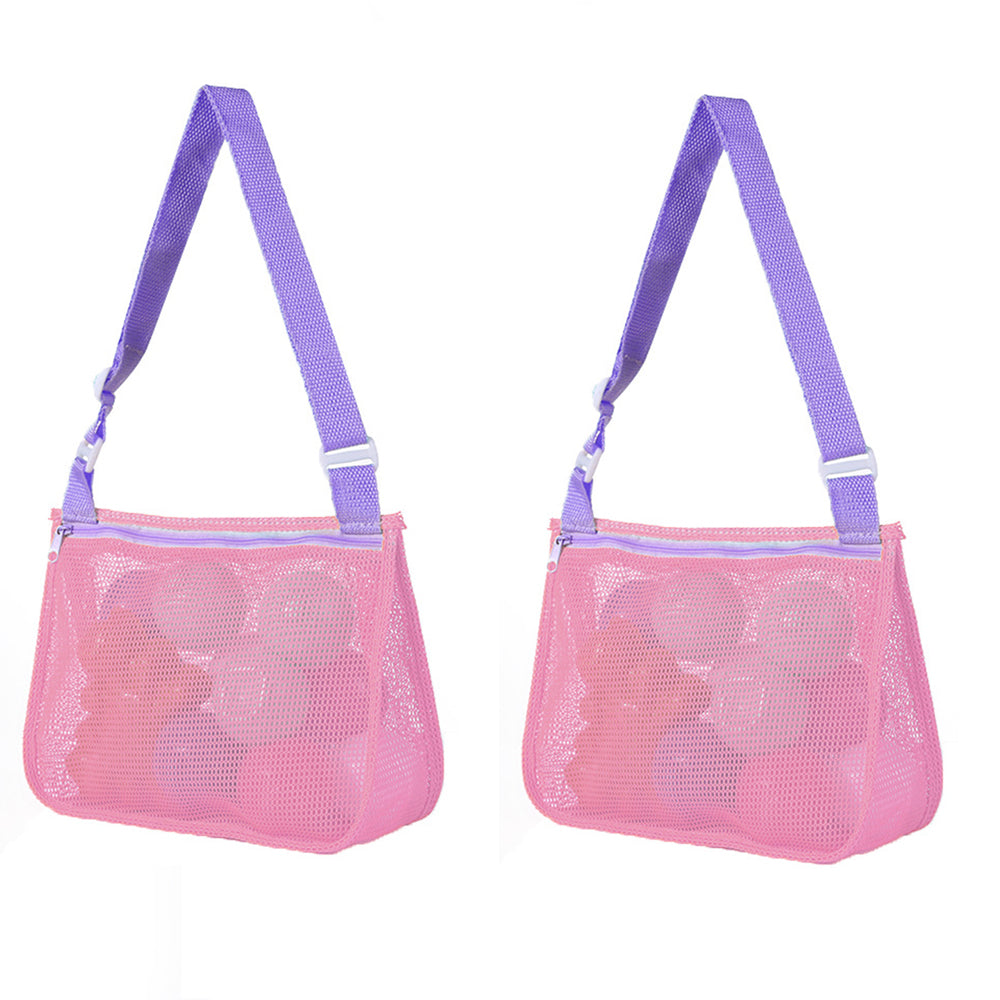 2Pcs Beach Toy Seashell Mesh Collecting Bag