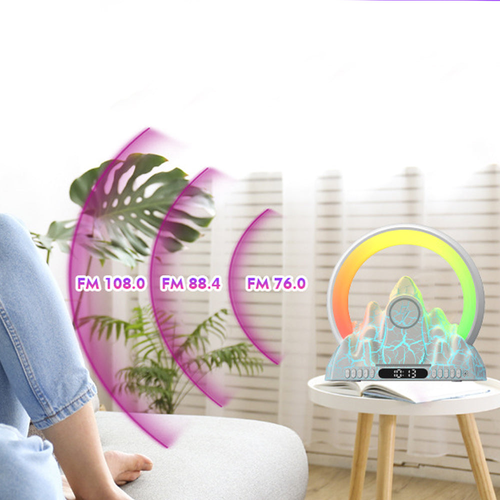 USB Wireless Charger Sunrise Alarm Clock Wake Up Light APP Control Atmosphere Lamp