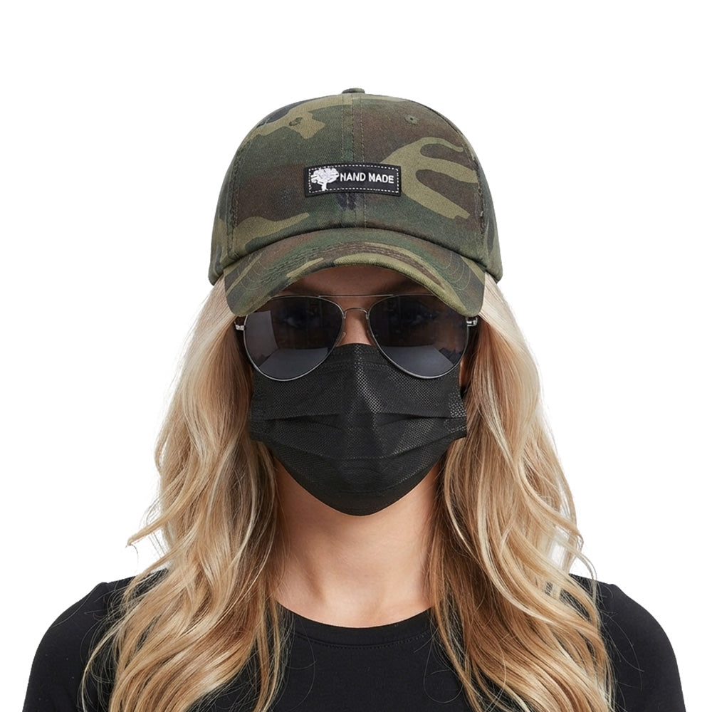 Two in One Adjustable Cotton Blend Eye Shade Baseball Cap