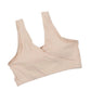 Seamless Wireless Cross Front Lounge Bra with Removable Pads for Women-Beige