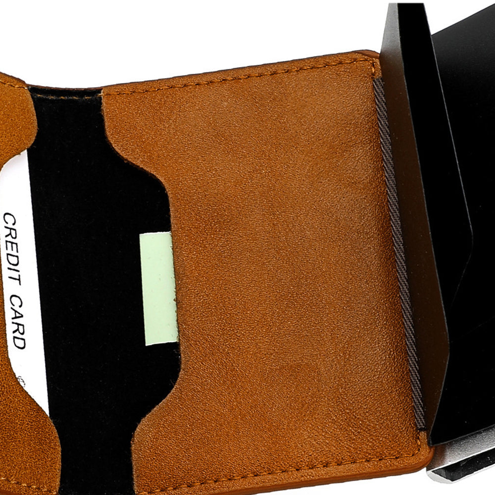 PU Leather Pop-up Card Holder Wallet RFID Blocking Purse