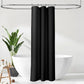 Waffle Weave Water Resistant Shower Curtain with 12 Rustproof Rings-Black