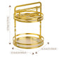 Rotating Makeup Organizer Double Layer with Brush Holder for Skincare Perfume