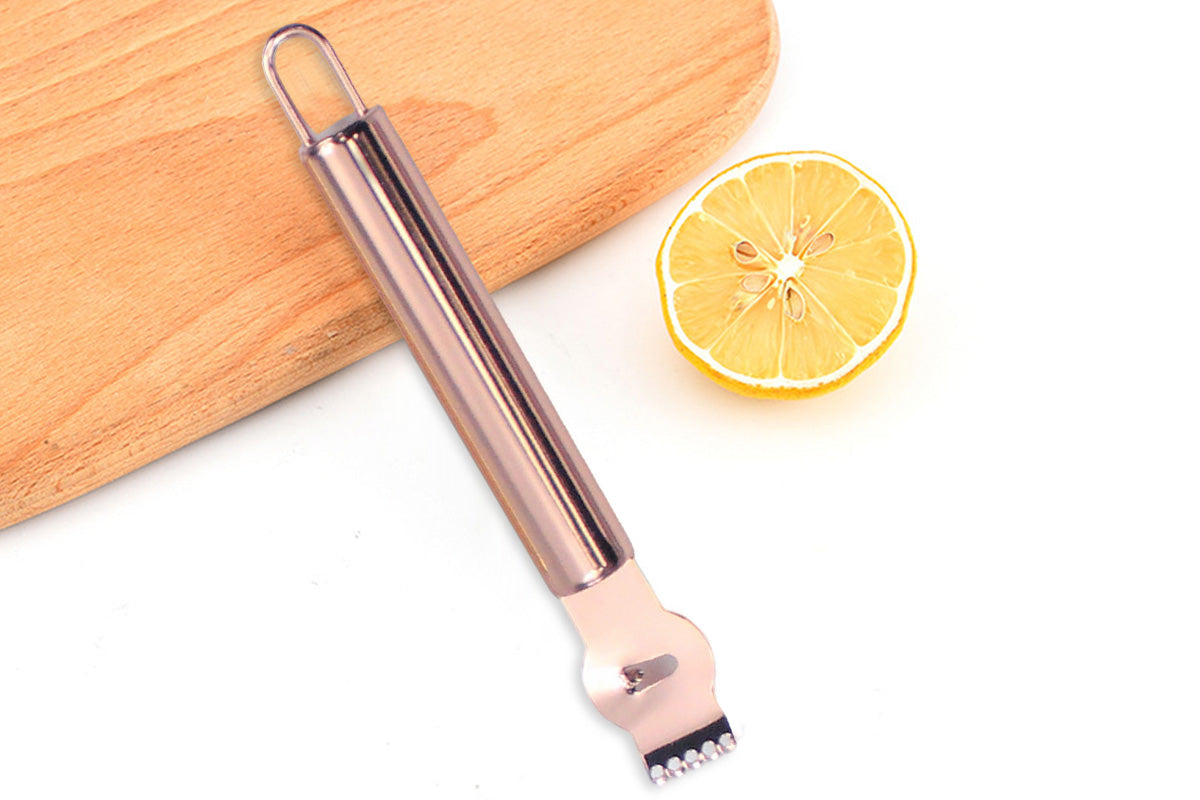 Stainless Steel Lemon Zester Grater Citrus Peeler With Channel Knife