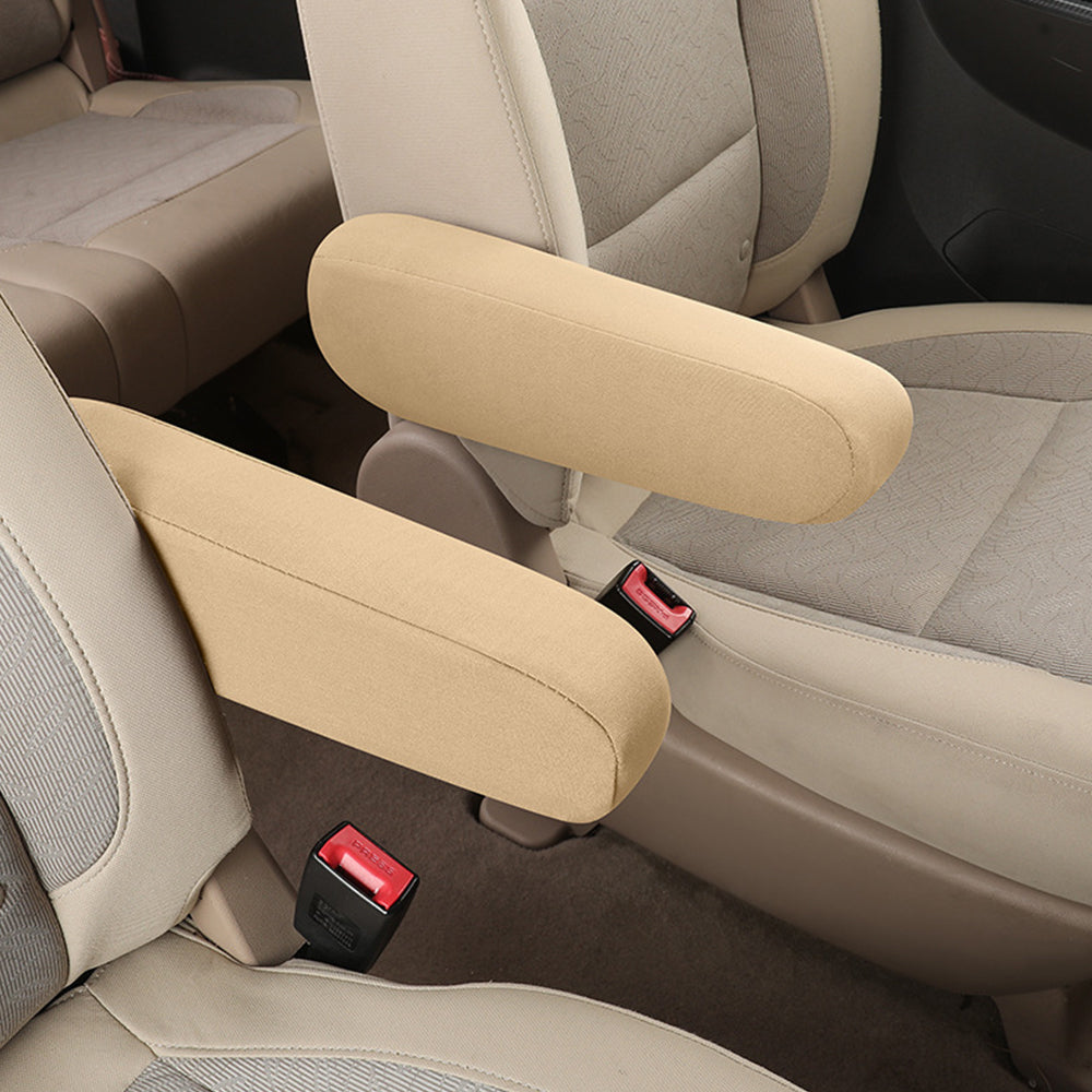 2Pcs Elastic Fabric Car Front Seat Armrest Cover