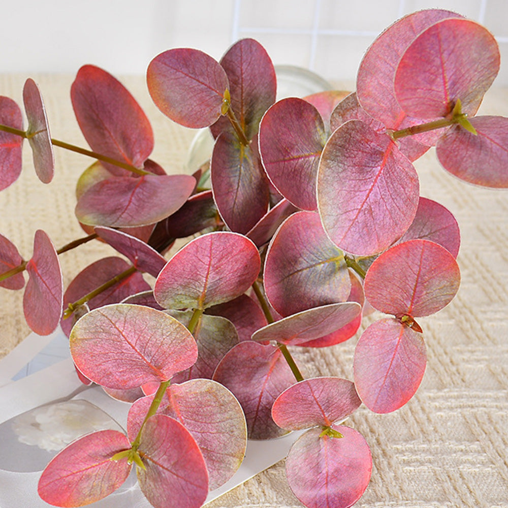 Realistic Artificial Eucalyptus Plant 3-Branch Faux Water Decorative Leaves