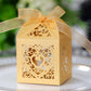 2X 50 Pack Laser Cut Pearl Paper Candy Favor Boxes with Ribbons