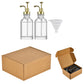 2 Pack 500ml Square Glass Syrup Soap Dispenser Bottles with Funnel