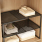 Expandable Carbon Steel Closet Shelf and Adjustable Storage Rack-Black