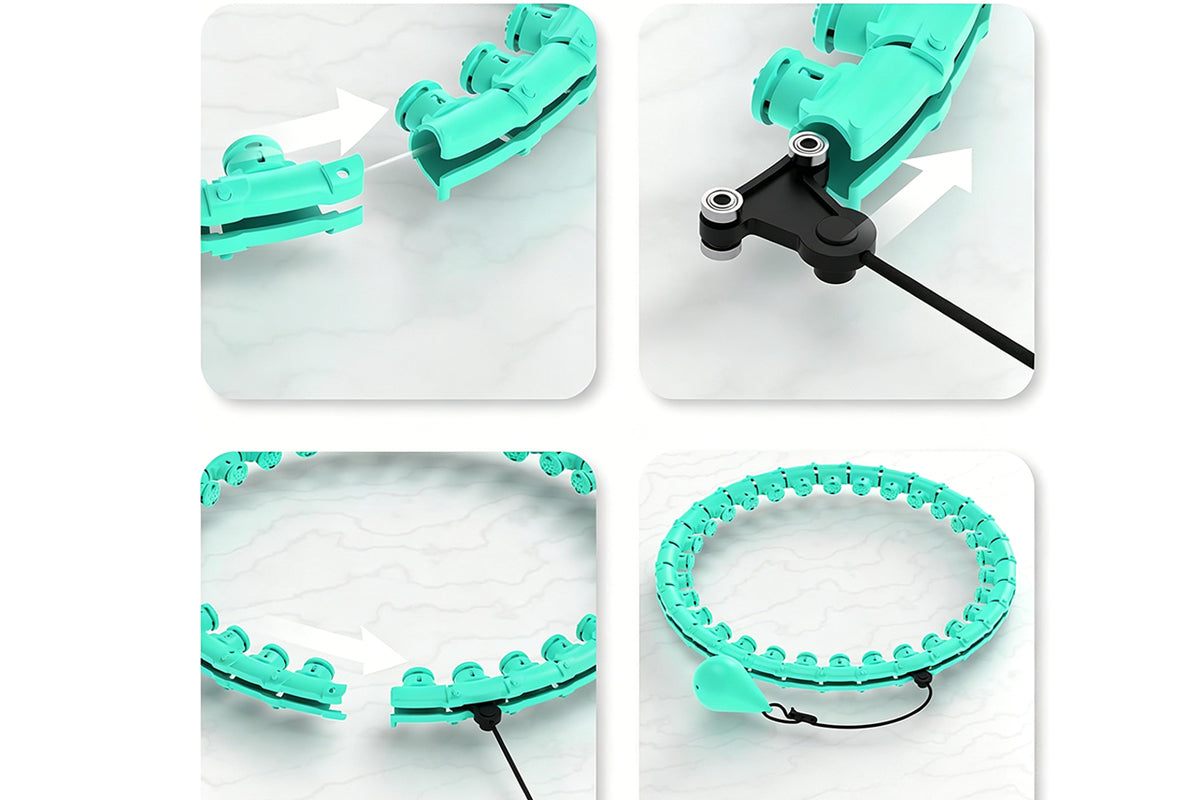 32 Section Detachable Weighted Hula Hoop Adjustable 26 to 58 Inches