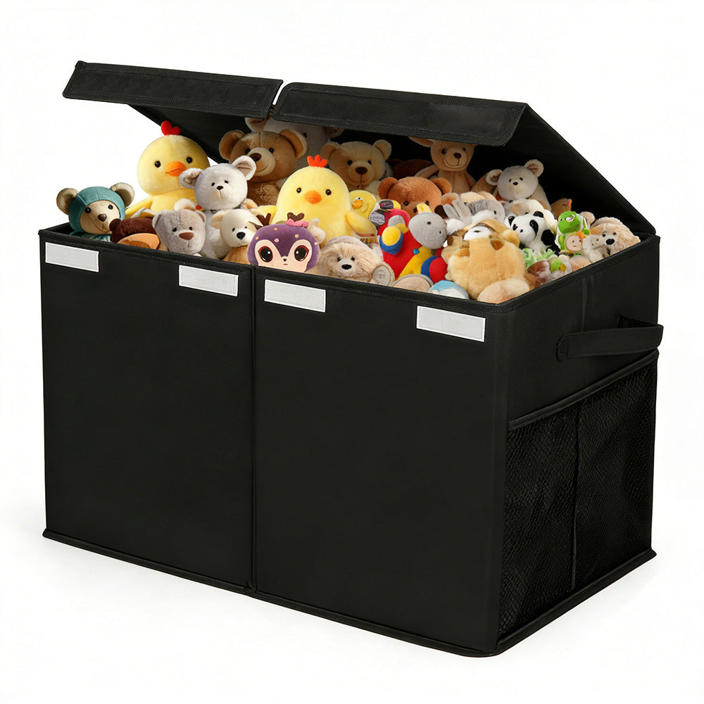 Foldable Toy Storage Organizer Box with Lid and Dividers