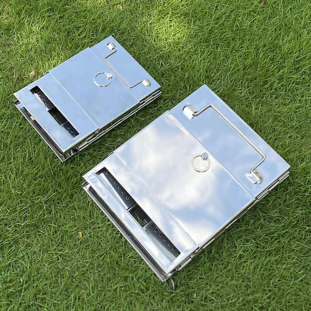 Portable Folding Stainless Steel Wood-Burning Camping and Barbecue Stove